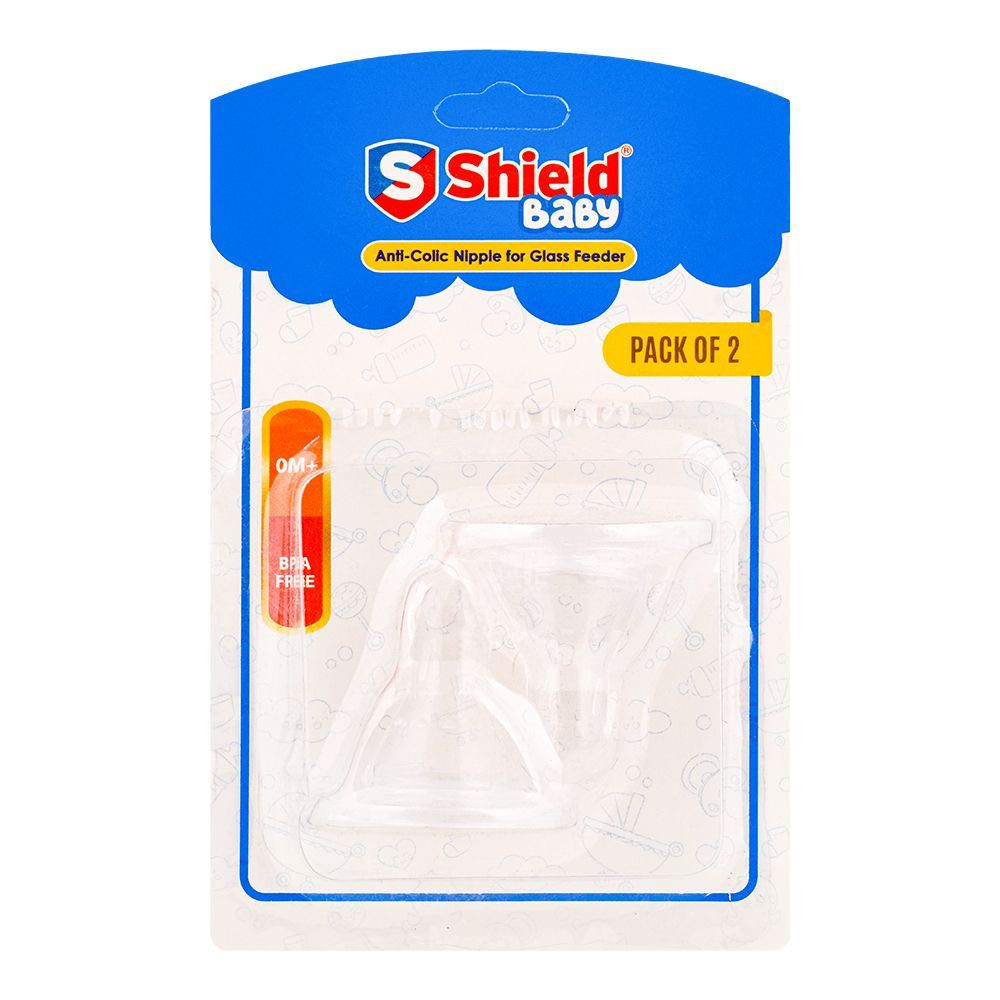 SHIELD NIPPLE 2PC ANTI COLIC GLASS FEEDER