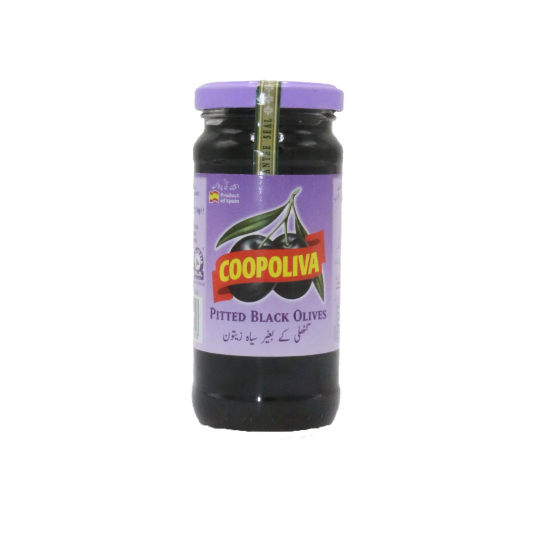 COOPOLIVA BLACK OLIVES PITTED 235G