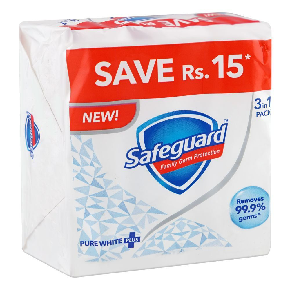 SAFEGUARD SOAP 95G*3PC PURE WHITE
