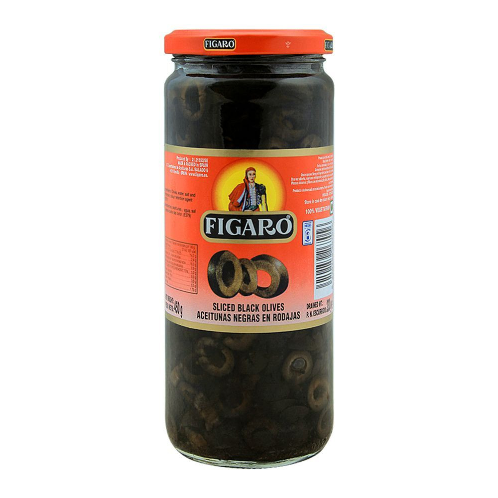 FIGARO BLACK OLIVES SLICED 450G